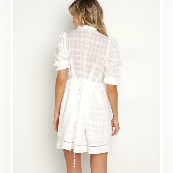 Kivari Serena Babydoll Mini Dress - White - size 10 US - NWT - Picture 7 of 16